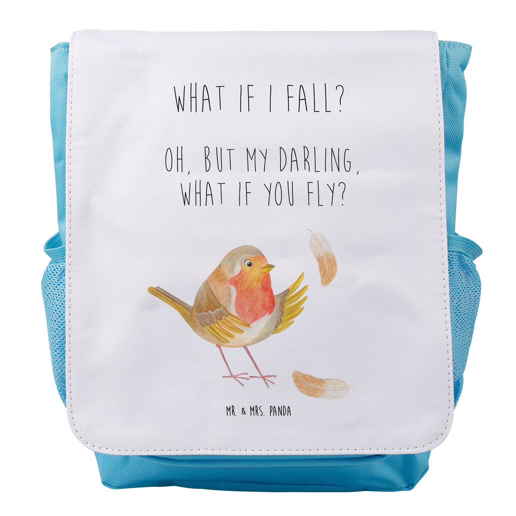 Kinderrucksack Rotkehlchen mit Federn What if i fall, Rotkehlchen, Spruch Motivation, Spruch Mut, Vogel, Motivation Sprüche, Motivationsbilder, fliegen  Kids, Rucksack, Kinderrucksack  süße Tiermotive, gute Laune, lustige Sprüche, Tiere