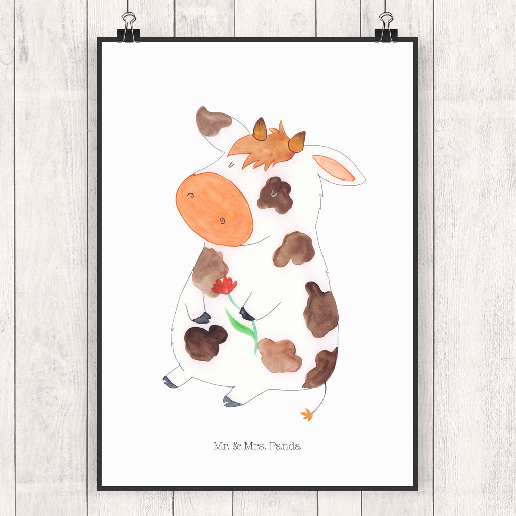Poster Kuh Kuh, Kühe, Träume, Flausen, Spruch, Magie, Motivtion, Bauernhof, Hof, Milch, Milchkuh	 Poster, Wandposter, Bild, Wanddeko, Küchenposter, Kinderposter, Wanddeko Bild, Raumdekoration, Wanddekoration, Handgemaltes Poster, Mr. & Mrs. Panda Poster, Designposter, Kunstdruck, Posterdruck  Bauernhof, Hoftiere, Landwirt, Landwirtin