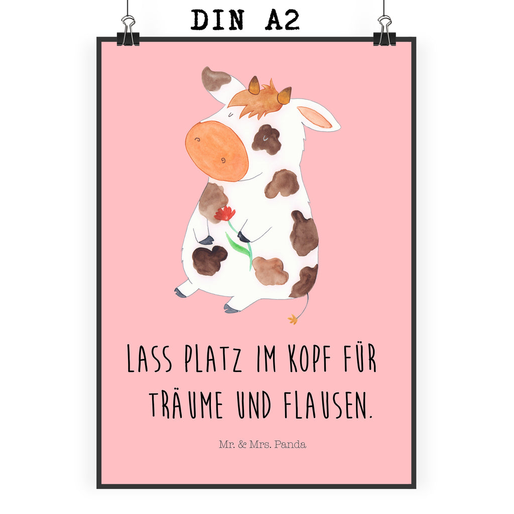 Poster Kuh Kuh, Kühe, Träume, Flausen, Spruch, Magie, Motivtion, Bauernhof, Hof, Milch, Milchkuh	 Poster, Wandposter, Bild, Wanddeko, Küchenposter, Kinderposter, Wanddeko Bild, Raumdekoration, Wanddekoration, Handgemaltes Poster, Mr. & Mrs. Panda Poster, Designposter, Kunstdruck, Posterdruck  Bauernhof, Hoftiere, Landwirt, Landwirtin