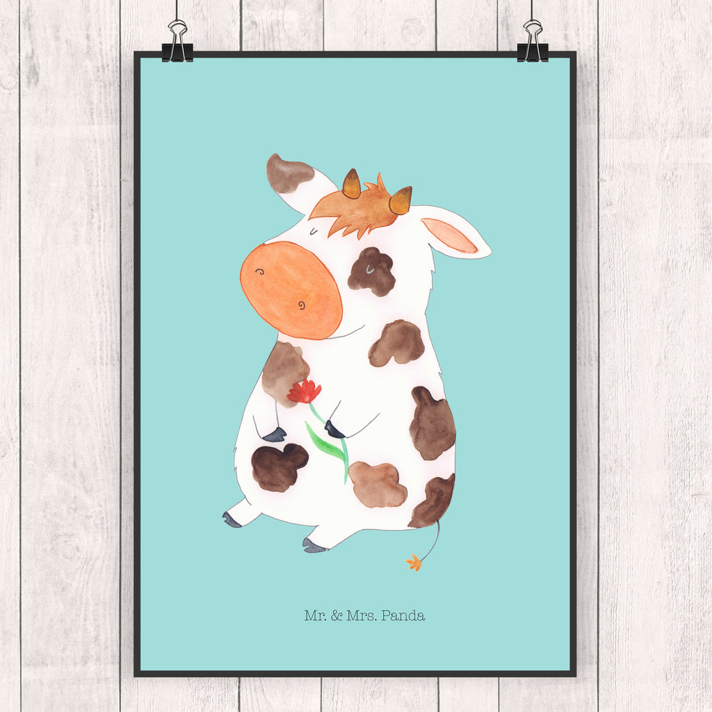 Poster Kuh Kuh, Kühe, Träume, Flausen, Spruch, Magie, Motivtion, Bauernhof, Hof, Milch, Milchkuh	 Poster, Wandposter, Bild, Wanddeko, Küchenposter, Kinderposter, Wanddeko Bild, Raumdekoration, Wanddekoration, Handgemaltes Poster, Mr. & Mrs. Panda Poster, Designposter, Kunstdruck, Posterdruck  Bauernhof, Hoftiere, Landwirt, Landwirtin