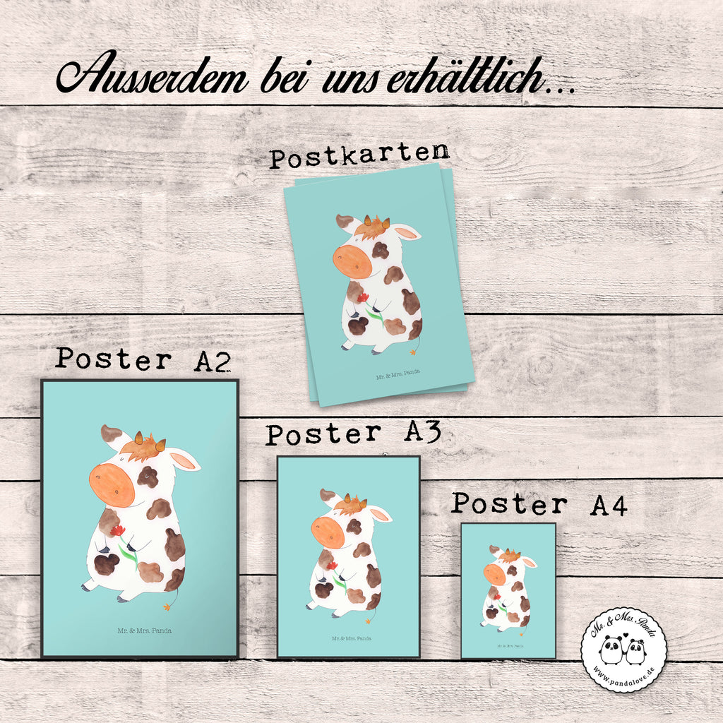 Poster Kuh Kuh, Kühe, Träume, Flausen, Spruch, Magie, Motivtion, Bauernhof, Hof, Milch, Milchkuh	 Poster, Wandposter, Bild, Wanddeko, Küchenposter, Kinderposter, Wanddeko Bild, Raumdekoration, Wanddekoration, Handgemaltes Poster, Mr. & Mrs. Panda Poster, Designposter, Kunstdruck, Posterdruck  Bauernhof, Hoftiere, Landwirt, Landwirtin