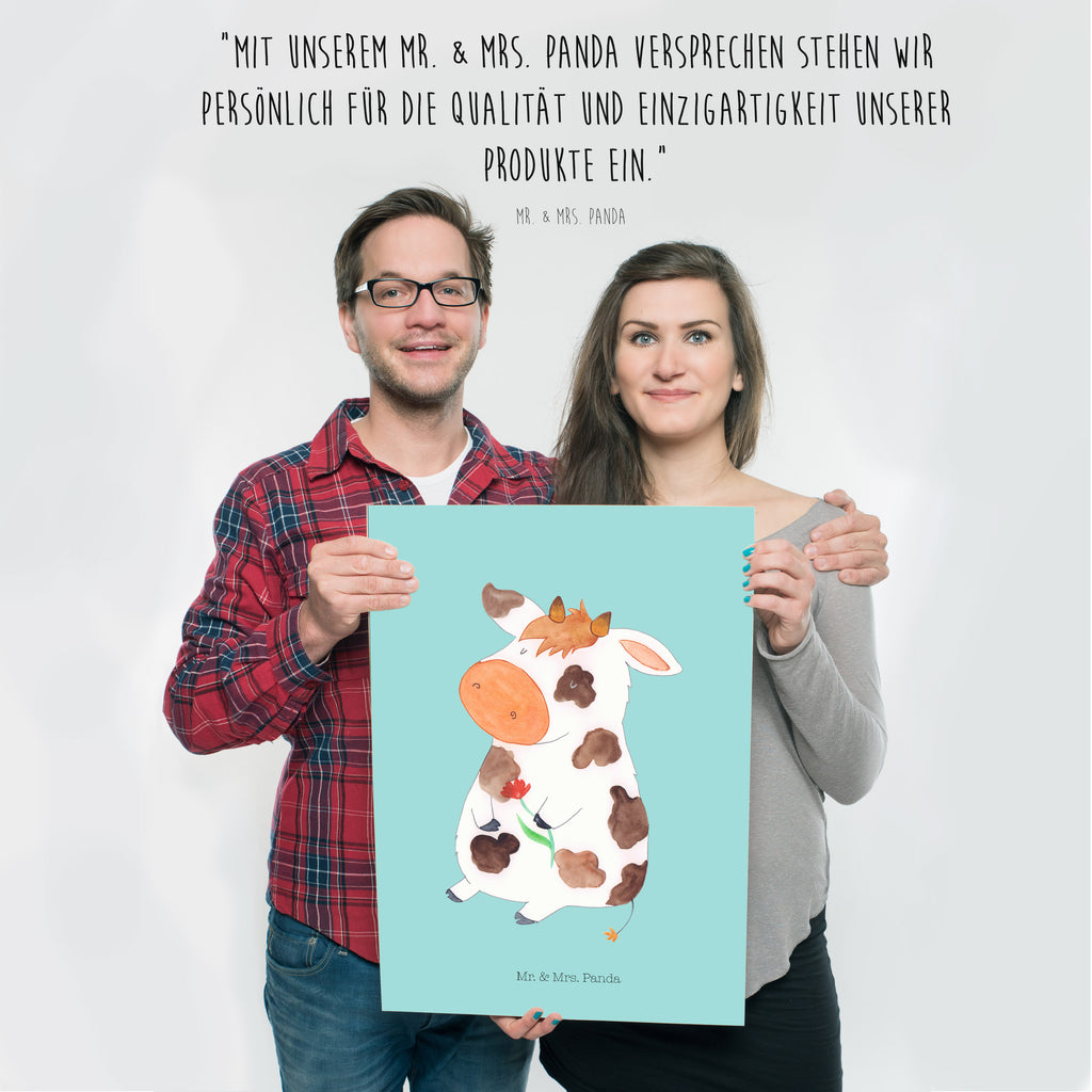 Poster Kuh Kuh, Kühe, Träume, Flausen, Spruch, Magie, Motivtion, Bauernhof, Hof, Milch, Milchkuh	 Poster, Wandposter, Bild, Wanddeko, Küchenposter, Kinderposter, Wanddeko Bild, Raumdekoration, Wanddekoration, Handgemaltes Poster, Mr. & Mrs. Panda Poster, Designposter, Kunstdruck, Posterdruck  Bauernhof, Hoftiere, Landwirt, Landwirtin