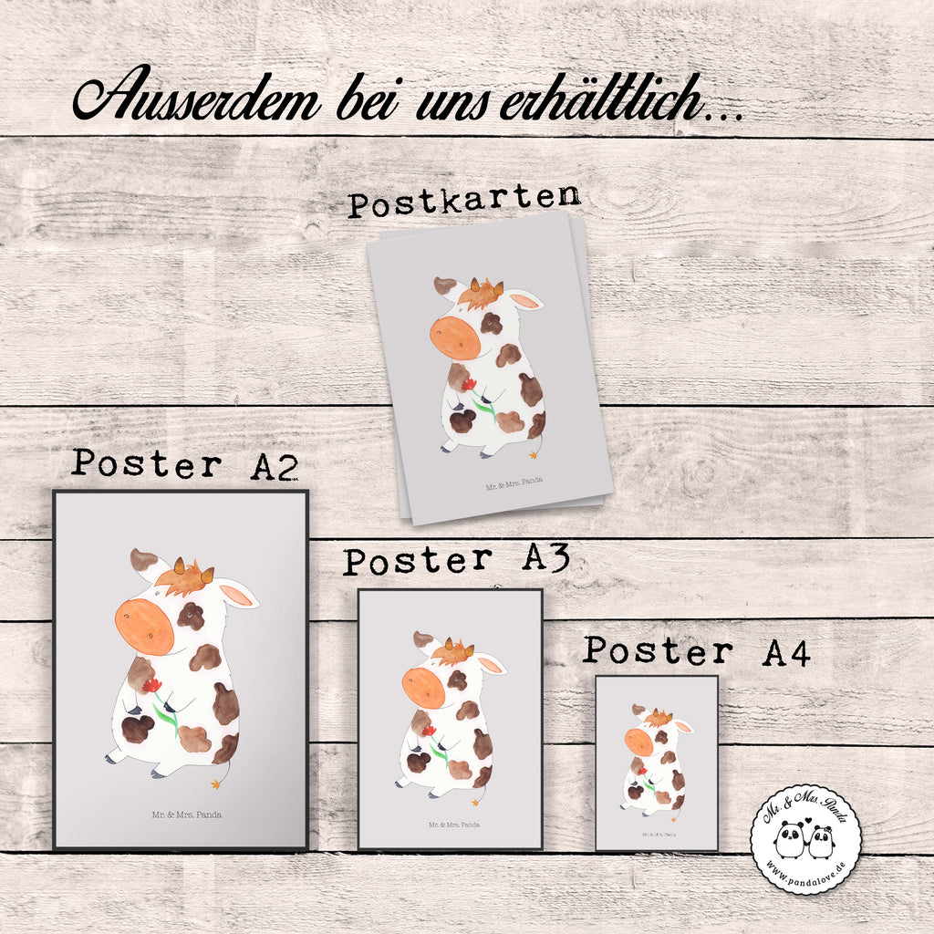 Poster Kuh Kuh, Kühe, Träume, Flausen, Spruch, Magie, Motivtion, Bauernhof, Hof, Milch, Milchkuh	 Poster, Wandposter, Bild, Wanddeko, Küchenposter, Kinderposter, Wanddeko Bild, Raumdekoration, Wanddekoration, Handgemaltes Poster, Mr. & Mrs. Panda Poster, Designposter, Kunstdruck, Posterdruck  Bauernhof, Hoftiere, Landwirt, Landwirtin