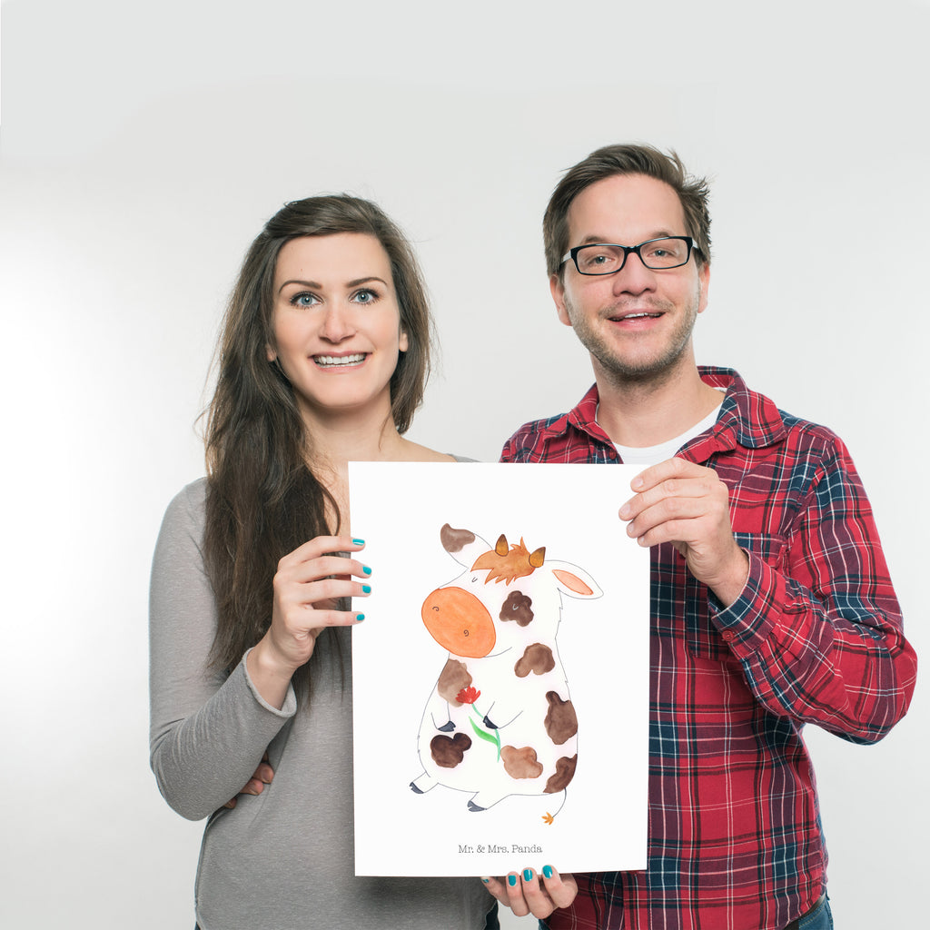 Poster Kuh Kuh, Kühe, Träume, Flausen, Spruch, Magie, Motivtion, Bauernhof, Hof, Milch, Milchkuh	 Poster, Wandposter, Bild, Wanddeko, Küchenposter, Kinderposter, Wanddeko Bild, Raumdekoration, Wanddekoration, Handgemaltes Poster, Mr. & Mrs. Panda Poster, Designposter, Kunstdruck, Posterdruck  Bauernhof, Hoftiere, Landwirt, Landwirtin