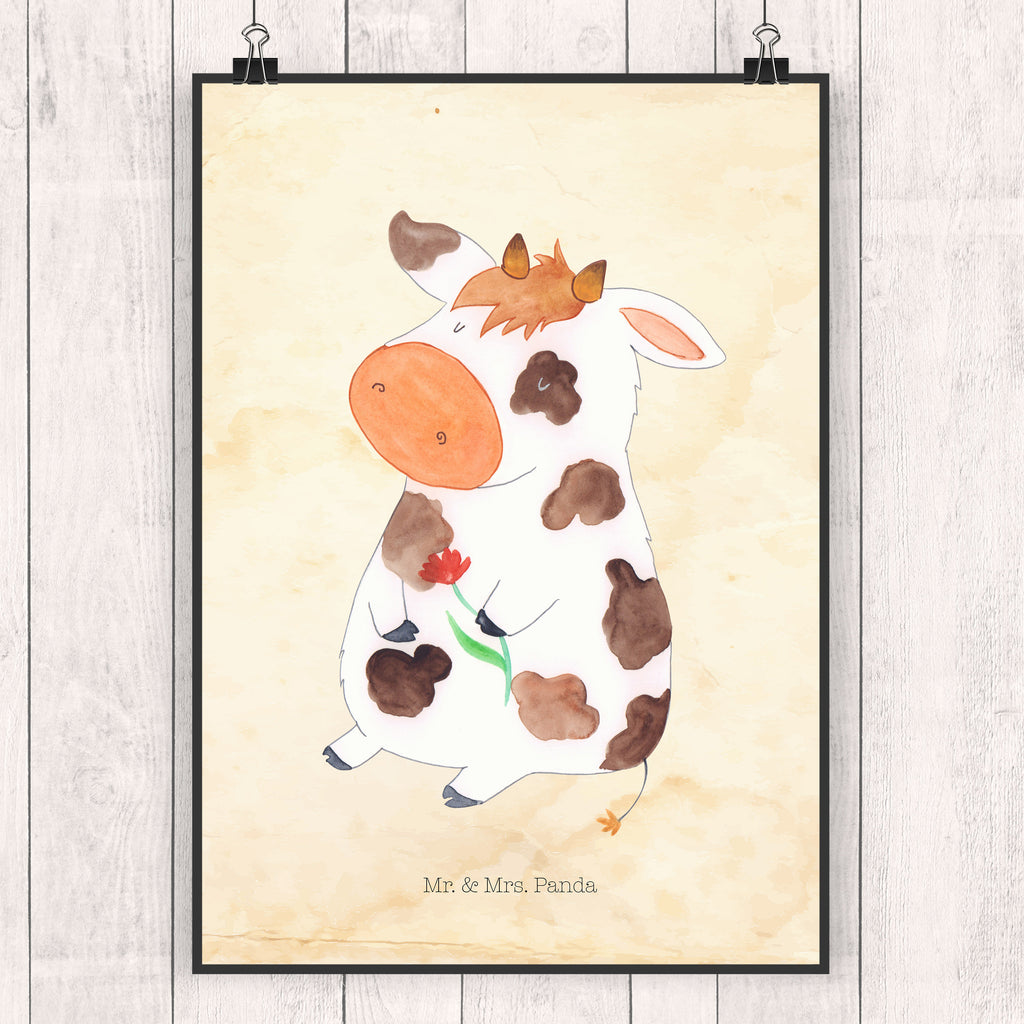 Poster Kuh Kuh, Kühe, Träume, Flausen, Spruch, Magie, Motivtion, Bauernhof, Hof, Milch, Milchkuh	 Poster, Wandposter, Bild, Wanddeko, Küchenposter, Kinderposter, Wanddeko Bild, Raumdekoration, Wanddekoration, Handgemaltes Poster, Mr. & Mrs. Panda Poster, Designposter, Kunstdruck, Posterdruck  Bauernhof, Hoftiere, Landwirt, Landwirtin
