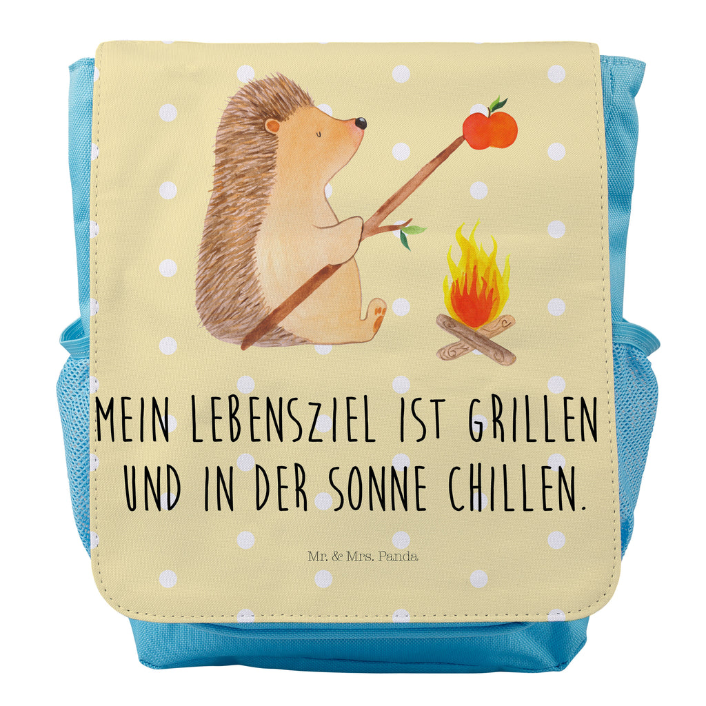 Kinderrucksack Igel grillt Igel, Grillen, Ziele, Motivation, arbeitslos, Sinn des Lebens, Spruch Kids, Rucksack, Kinderrucksack  süße Tiermotive, gute Laune, lustige Sprüche, Tiere