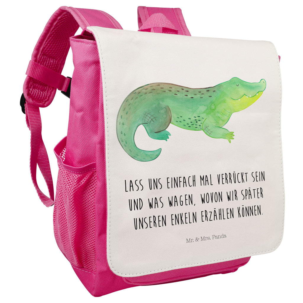 Kinderrucksack Krokodil Krokodil, Krokodile, verrückt sein, spontan sein, Abenteuerlust, Reiselust, Freundin, beste Freundin, Lieblingsmensch Kids, Rucksack, Kinderrucksack  Meerestiere, Meer, Urlaub