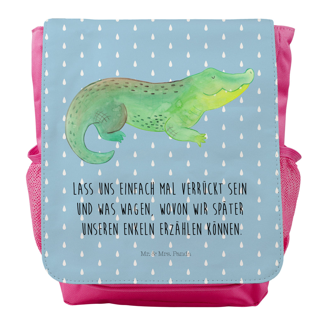Kinderrucksack Krokodil Krokodil, Krokodile, verrückt sein, spontan sein, Abenteuerlust, Reiselust, Freundin, beste Freundin, Lieblingsmensch Kids, Rucksack, Kinderrucksack  Meerestiere, Meer, Urlaub