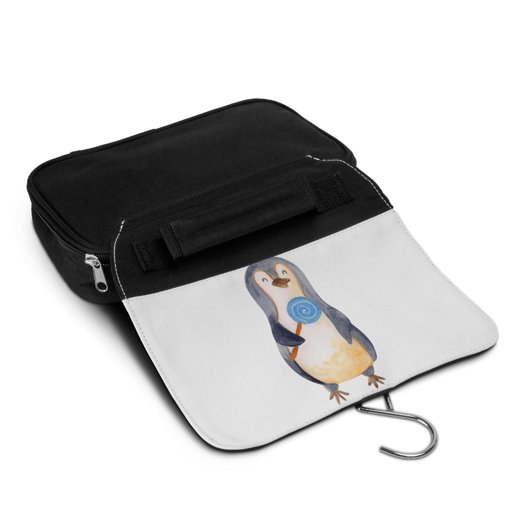 Kulturbeutel Pinguin Lolli Pinguin, Pinguine, Lolli, Süßigkeiten, Blödsinn, Spruch, Rebell, Gauner, Ganove, Rabauke Kulturbeutel, Zum Aufhängen, Waschtasche, Kosmetiktasche, Damen, Herren, Aufbewahrungstasche, Schminktasche, Kosmetikbeutel, Organizer, Kulturtasche, Schminkutensil  Pinguin