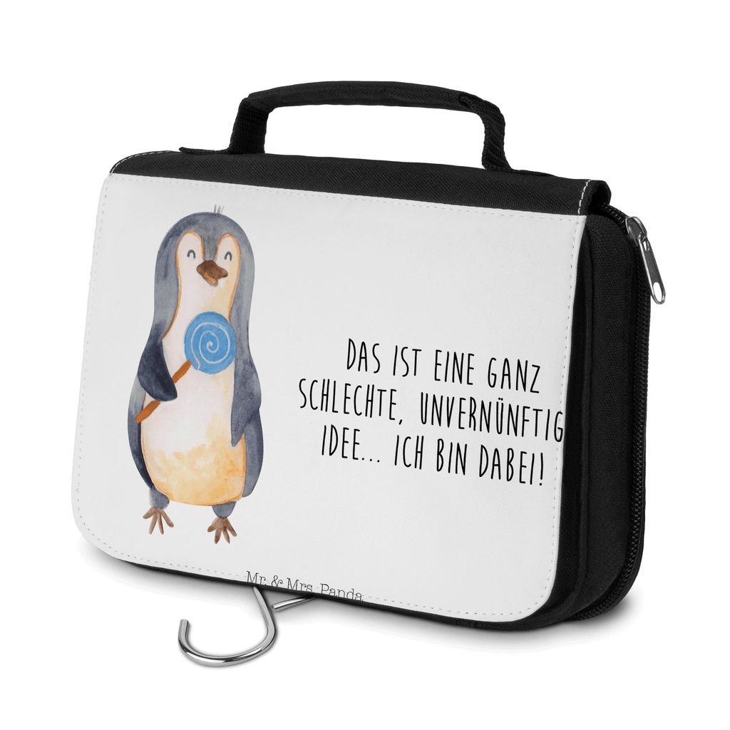 Kulturbeutel Pinguin Lolli Pinguin, Pinguine, Lolli, Süßigkeiten, Blödsinn, Spruch, Rebell, Gauner, Ganove, Rabauke Kulturbeutel, Zum Aufhängen, Waschtasche, Kosmetiktasche, Damen, Herren, Aufbewahrungstasche, Schminktasche, Kosmetikbeutel, Organizer, Kulturtasche, Schminkutensil  Pinguin