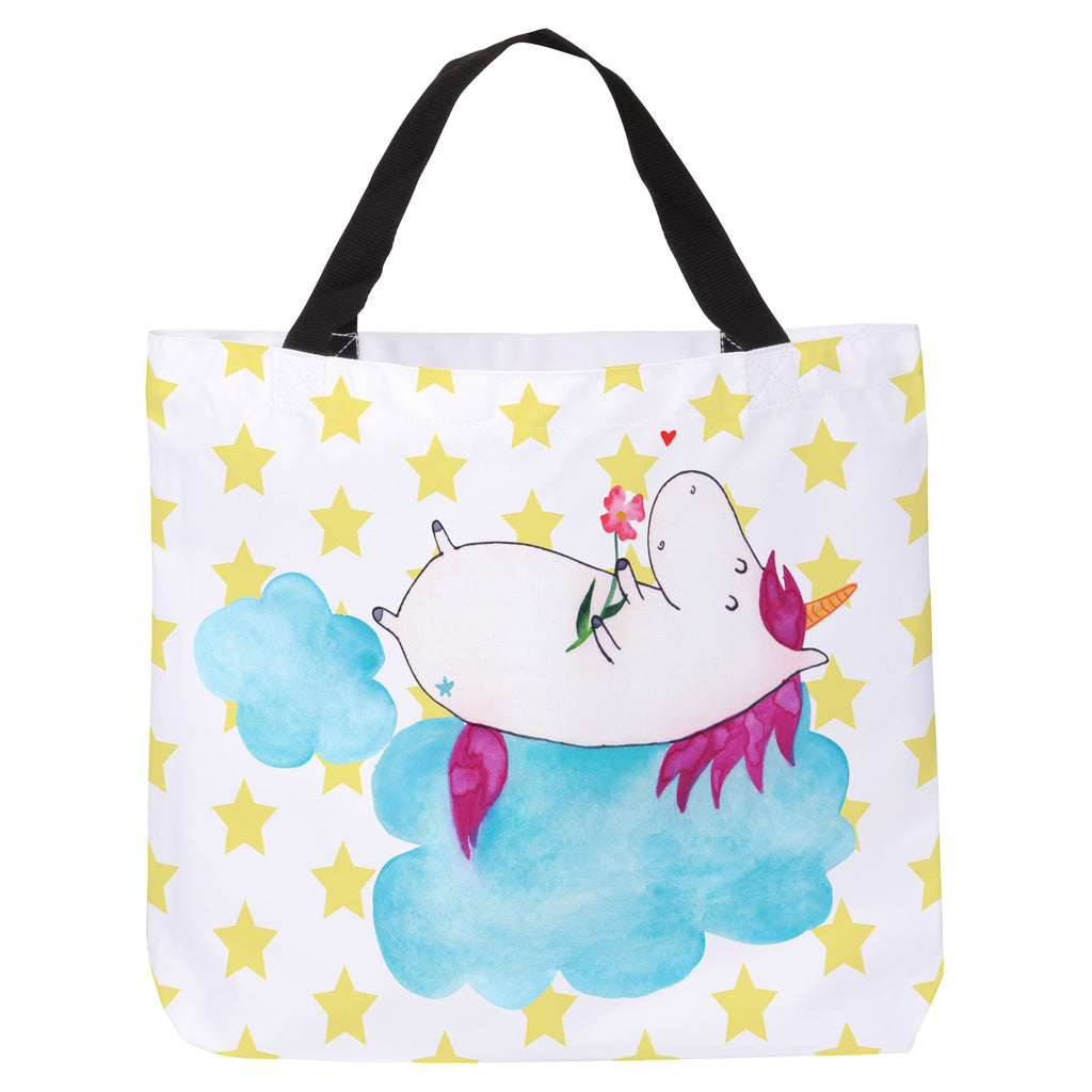 Shopper Einhorn verliebt auf Wolke Beutel, Einkaufstasche, Tasche, Strandtasche, Einkaufsbeutel, Shopper, Schultasche, Freizeittasche, Tragebeutel, Schulbeutel, Alltagstasche, Einhorn, Einhörner, Einhorn Deko, Pegasus, Unicorn, verliebt, Liebe, Liebesbeweis, Freundin, Wolke