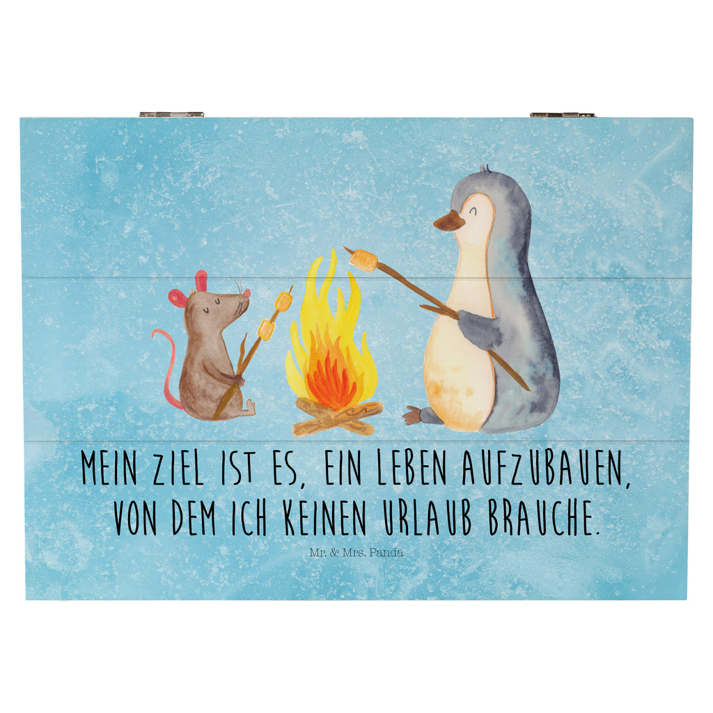Holzkiste Pinguin Lagerfeuer Pinguin, Maus, Pinguine, Lagerfeuer, Leben, Arbeit, Job, Motivation, Büro, Büroalltag, Lebensspruch, Lebensmotivation, Neustart, Liebe, grillen, Feuer, Marshmallows Holzkiste, Kiste, Schatzkiste, Truhe, Schatulle, XXL,  Erinnerungsbox, Erinnerungskiste, Dekokiste, Aufbewahrungsbox  Pinguin
