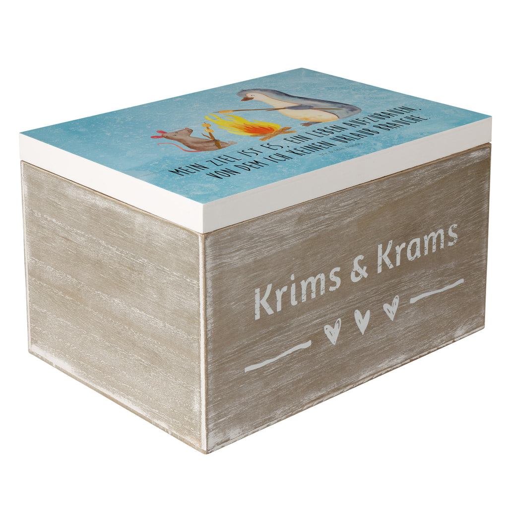 Holzkiste Pinguin Lagerfeuer Pinguin, Maus, Pinguine, Lagerfeuer, Leben, Arbeit, Job, Motivation, Büro, Büroalltag, Lebensspruch, Lebensmotivation, Neustart, Liebe, grillen, Feuer, Marshmallows Holzkiste, Kiste, Schatzkiste, Truhe, Schatulle, XXL,  Erinnerungsbox, Erinnerungskiste, Dekokiste, Aufbewahrungsbox  Pinguin