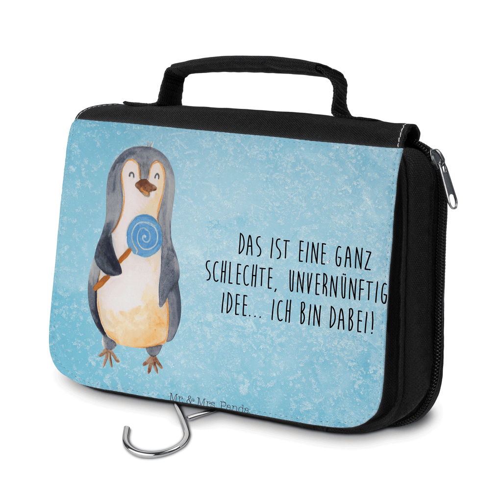 Kulturbeutel Pinguin Lolli Pinguin, Pinguine, Lolli, Süßigkeiten, Blödsinn, Spruch, Rebell, Gauner, Ganove, Rabauke Kulturbeutel, Zum Aufhängen, Waschtasche, Kosmetiktasche, Damen, Herren, Aufbewahrungstasche, Schminktasche, Kosmetikbeutel, Organizer, Kulturtasche, Schminkutensil  Pinguin