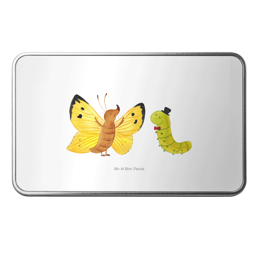 Metalldose rechteckig Raupe & Schmetterling Raupe, Schmetterling, Zitronenfalter, Entwicklung, Erwachsen werden, Kokon, Hut, Hütchen, Schönheit, Aufwachsen, Blechdose, Metalldose, Blechbox, Container, Keksdose, Vorratsdose, Vorratsbox, Döschen, Versperbox, Vesperdose, Aufbewahrungsdose, Aufbewahrungsbox, Aluminiumdose, Dose  süße Tiermotive, gute Laune, lustige Sprüche, Tiere