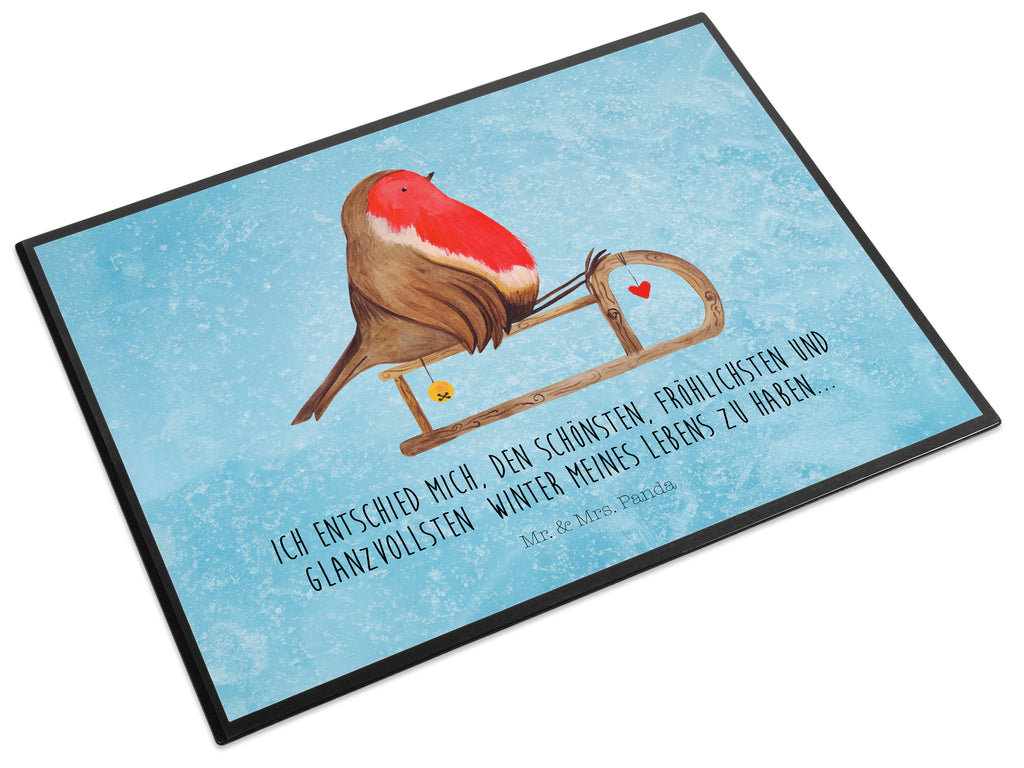 Schreibtischunterlage Rotkehlchen Schlitten Weihnachten, Schlitten, Vogel Schreibunterlage, Schreibtischauflage, Bürobedarf, Büroartikel, Schreibwaren  Winter, Weihnachten, Weihnachtsdeko, Nikolaus, Advent, Heiligabend, Wintermotiv