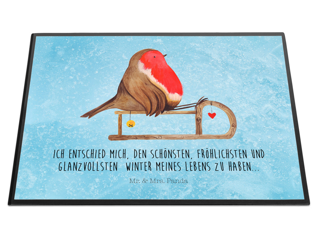 Schreibtischunterlage Rotkehlchen Schlitten Weihnachten, Schlitten, Vogel Schreibunterlage, Schreibtischauflage, Bürobedarf, Büroartikel, Schreibwaren  Winter, Weihnachten, Weihnachtsdeko, Nikolaus, Advent, Heiligabend, Wintermotiv
