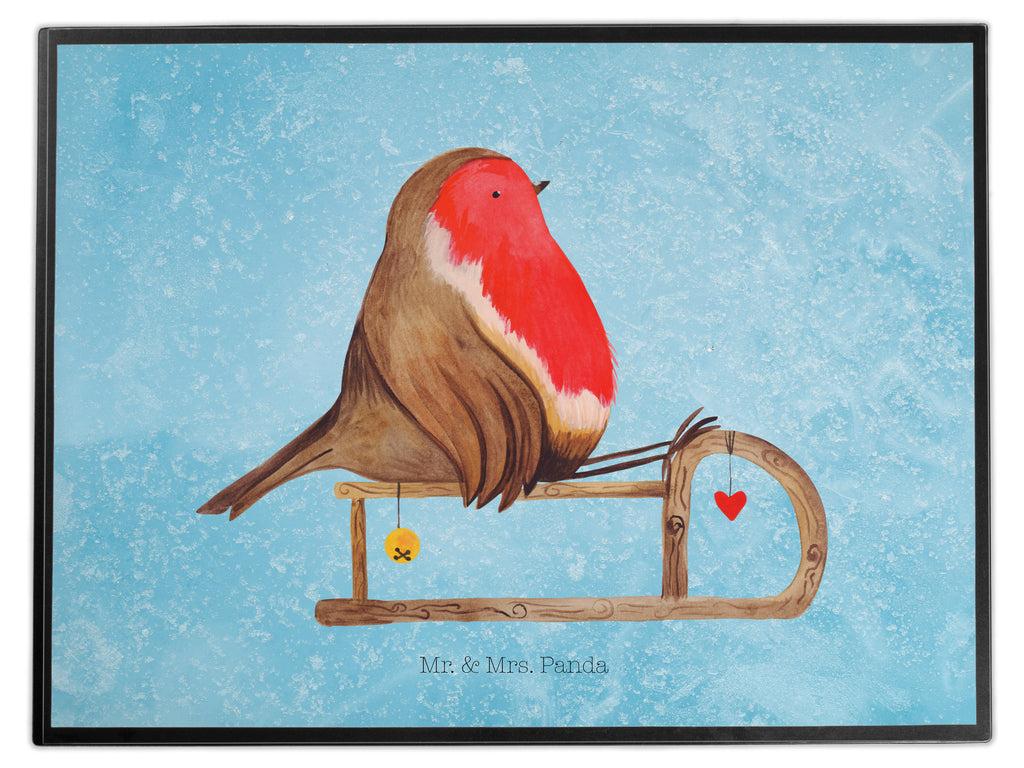 Schreibtischunterlage Rotkehlchen Schlitten Weihnachten, Schlitten, Vogel Schreibunterlage, Schreibtischauflage, Bürobedarf, Büroartikel, Schreibwaren  Winter, Weihnachten, Weihnachtsdeko, Nikolaus, Advent, Heiligabend, Wintermotiv