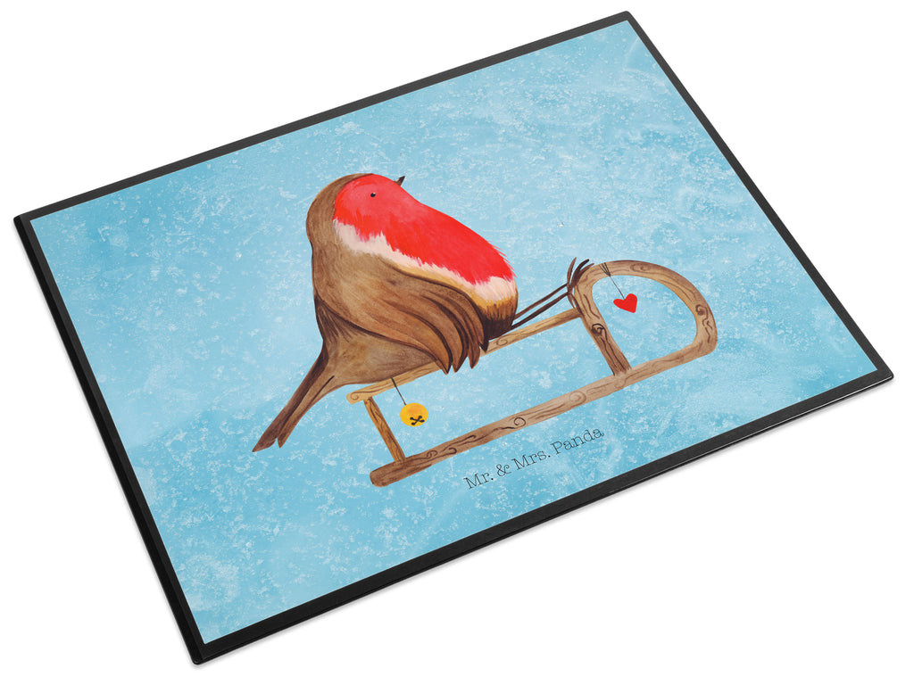 Schreibtischunterlage Rotkehlchen Schlitten Weihnachten, Schlitten, Vogel Schreibunterlage, Schreibtischauflage, Bürobedarf, Büroartikel, Schreibwaren  Winter, Weihnachten, Weihnachtsdeko, Nikolaus, Advent, Heiligabend, Wintermotiv