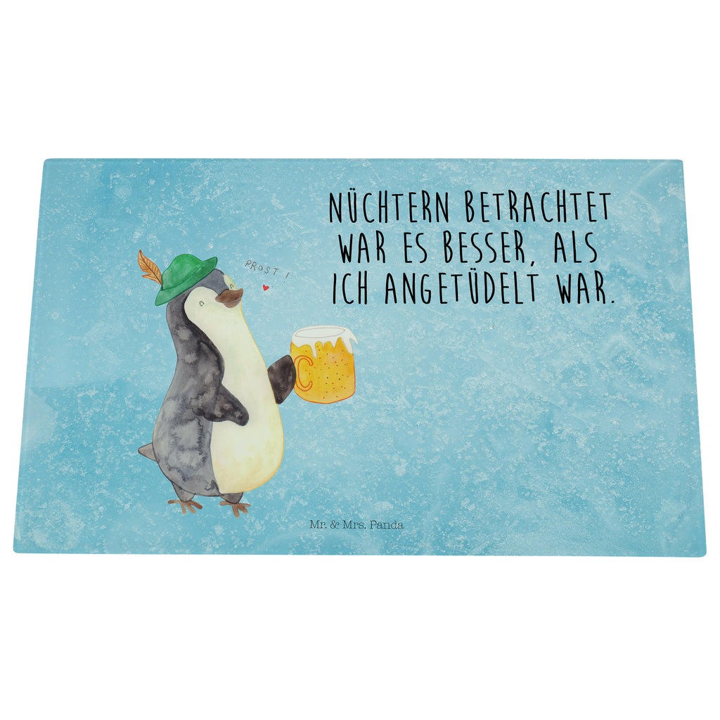 Glasschneidebrett Pinguin Bier