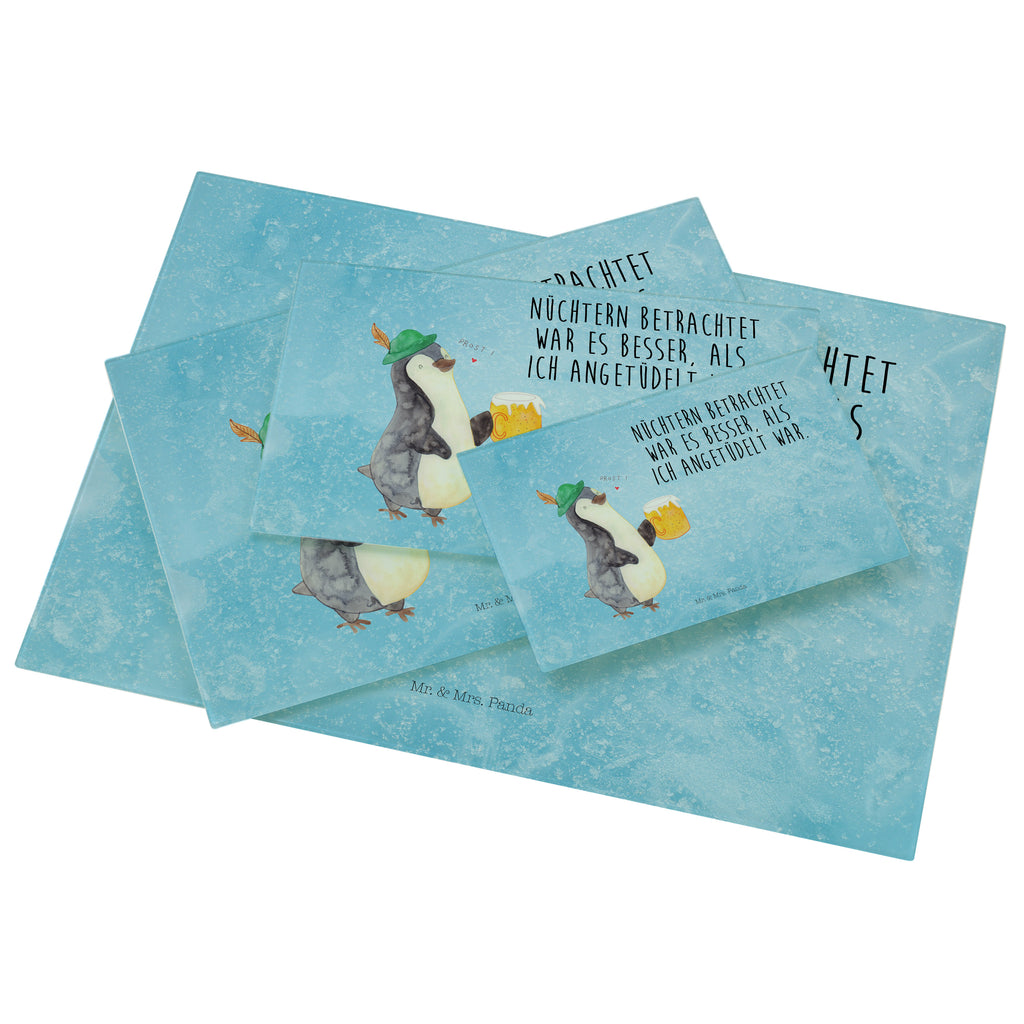 Glasschneidebrett Pinguin Bier