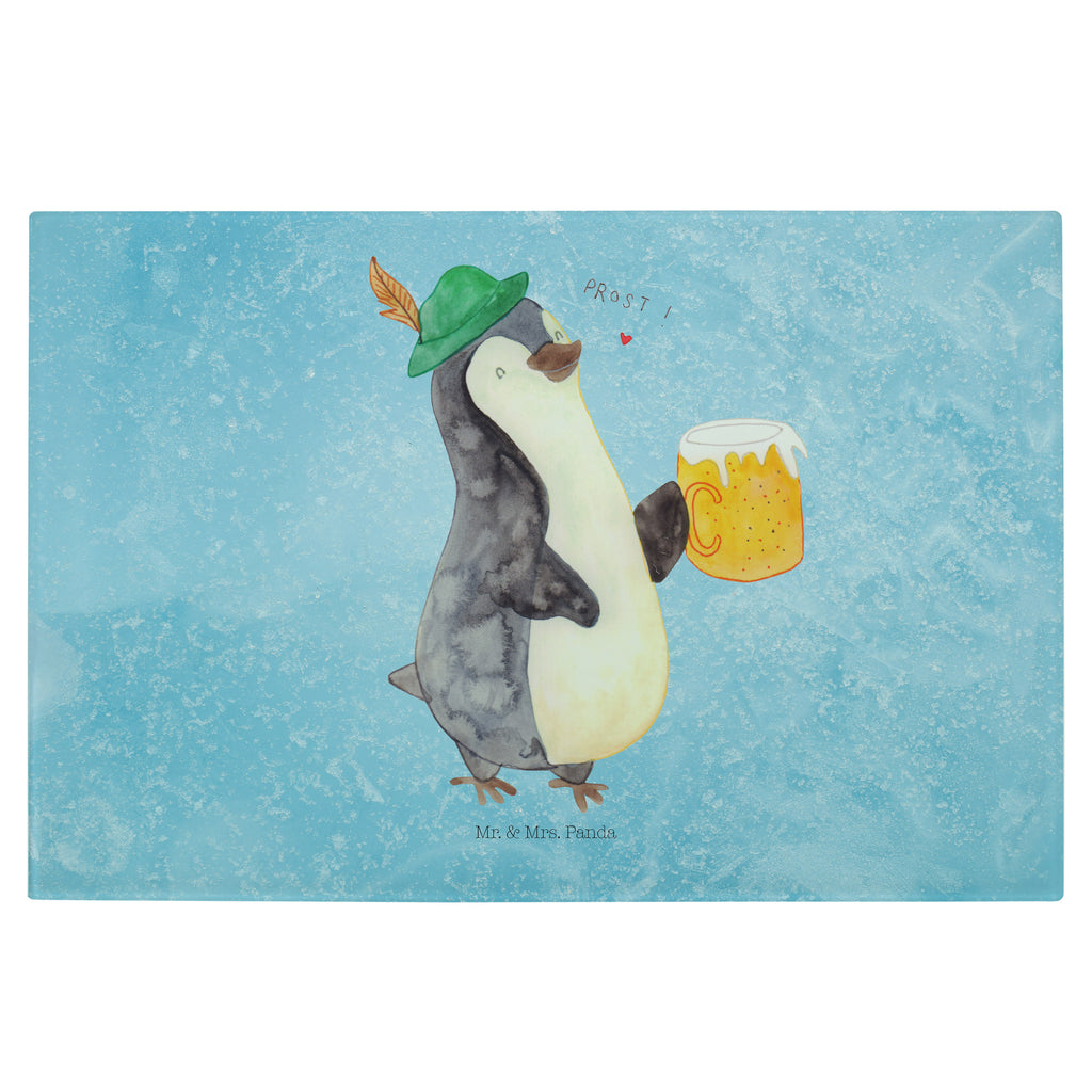 Glasschneidebrett Pinguin Bier