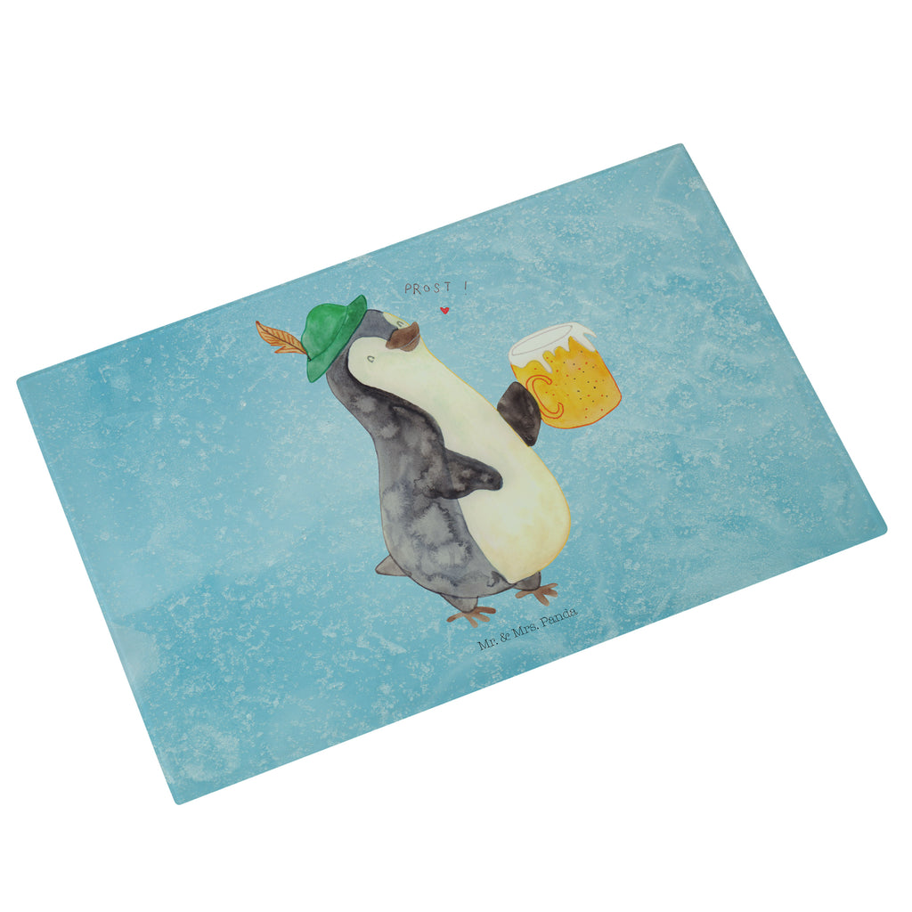 Glasschneidebrett Pinguin Bier