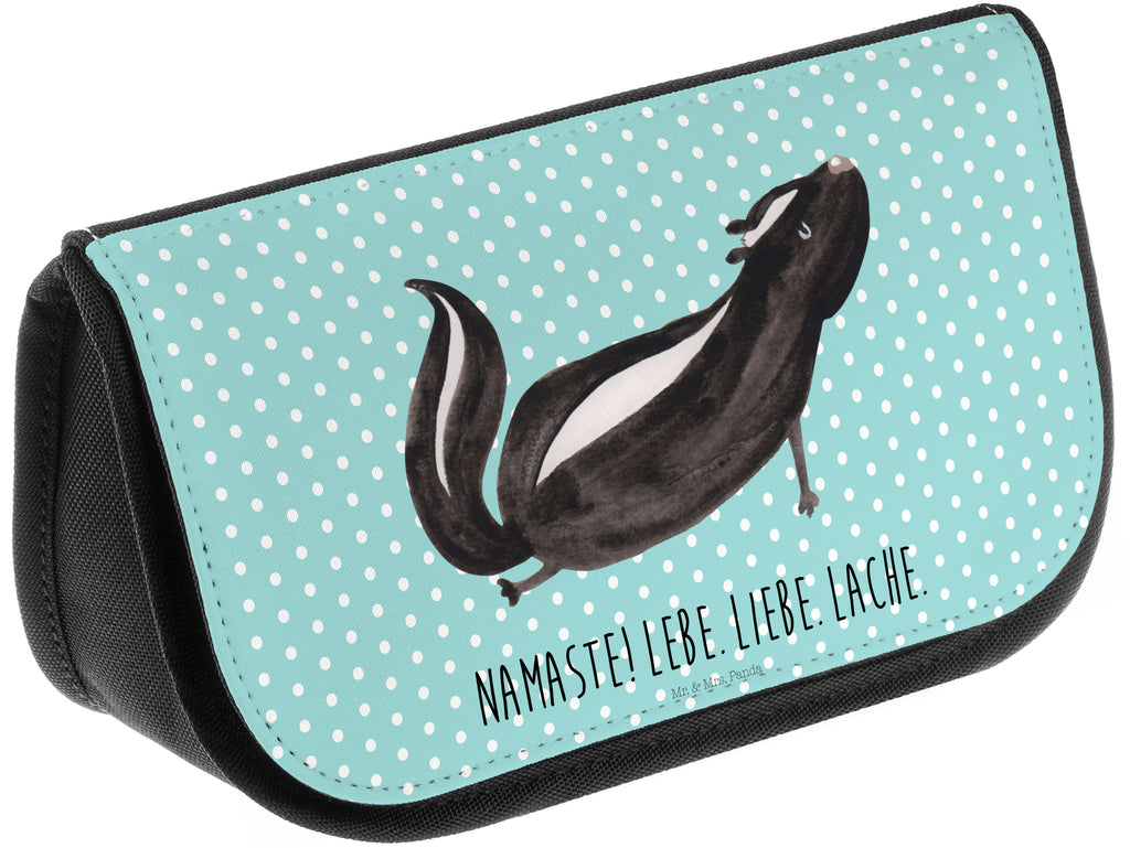 Kosmetiktasche Stinktier Yoga Kosmetikbeutel, Kulturtasche, Kulturbeutel, Schminktasche, Make-Up Tasche, Stinktier, Skunk, Wildtier, Raubtier, Stinker, Stinki, Yoga, Namaste, Lebe, Liebe, Lache