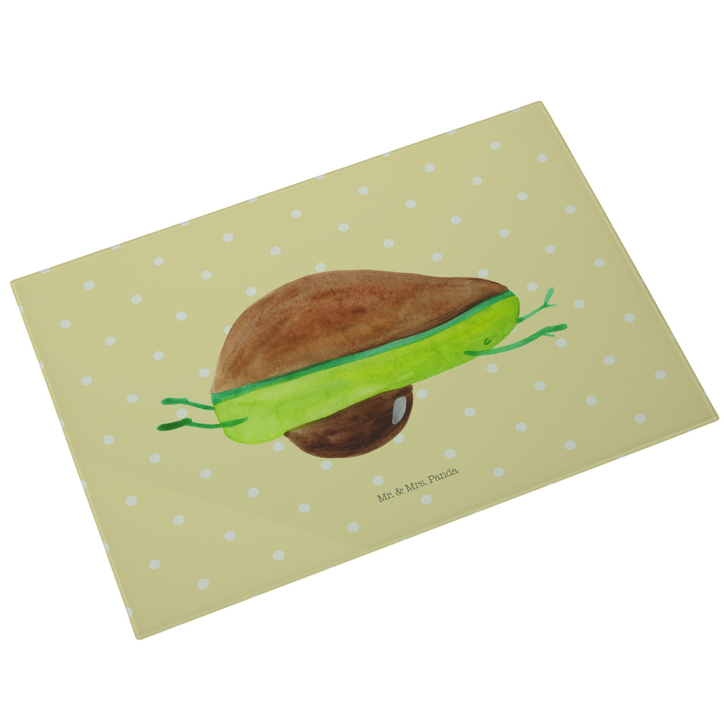 Glasschneidebrett Avocado Yoga