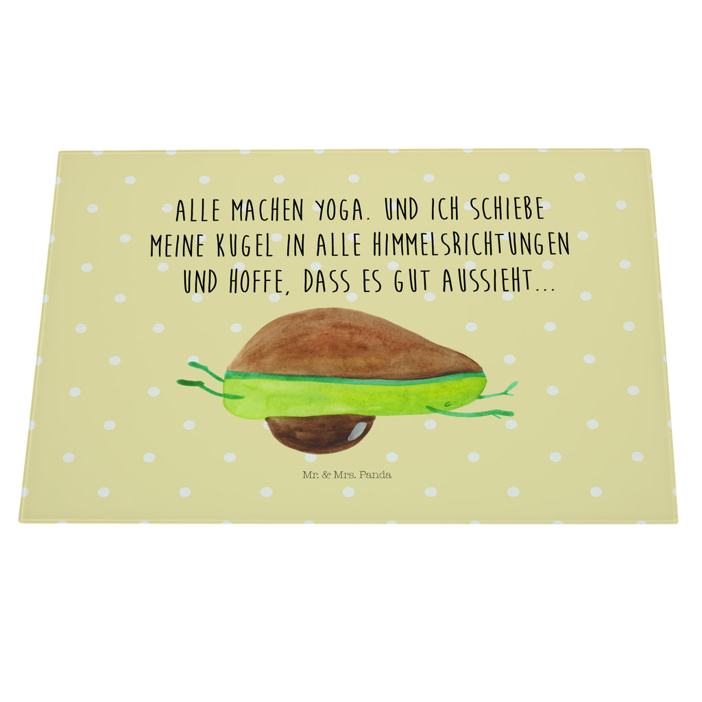 Glasschneidebrett Avocado Yoga