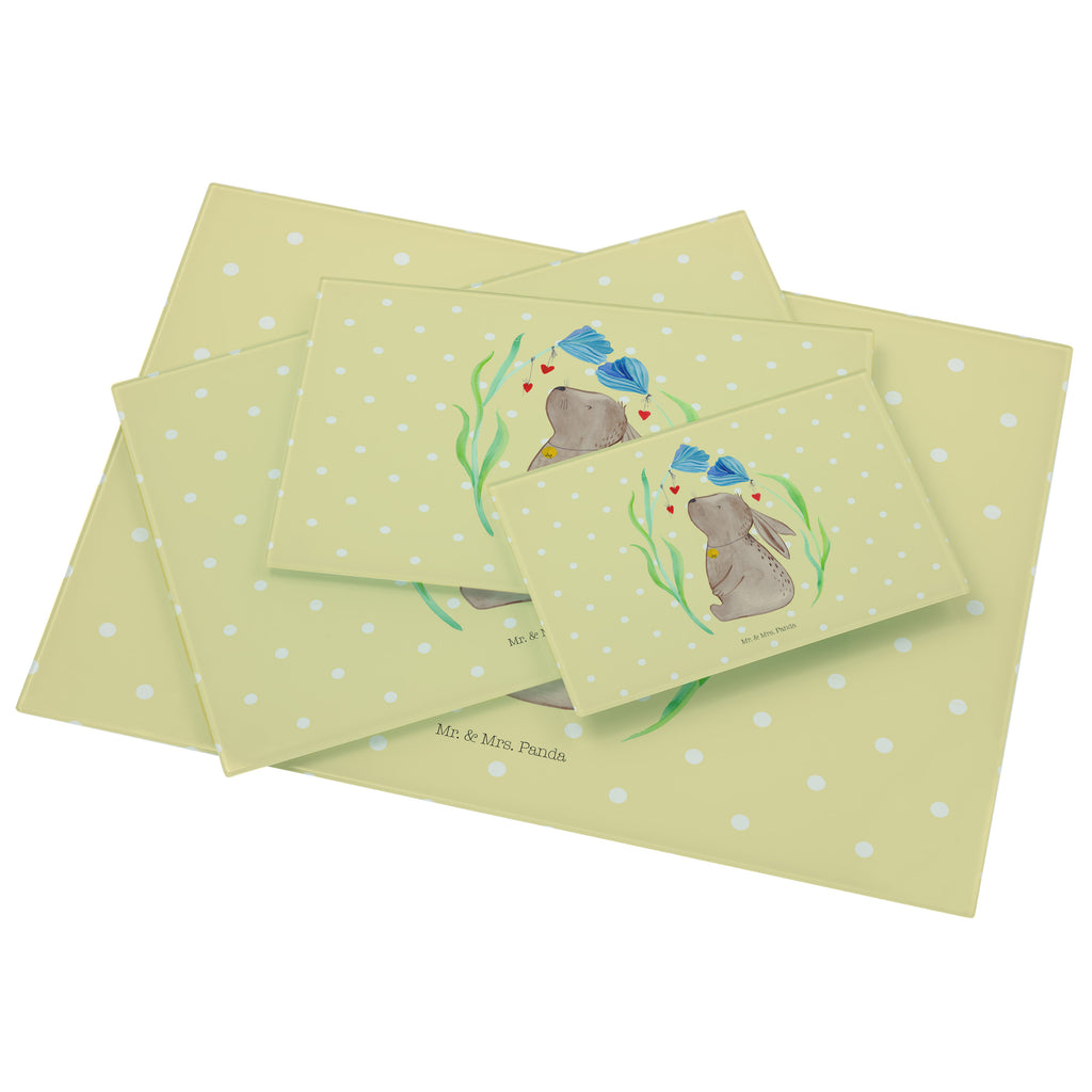 Glasschneidebrett Hase Blume