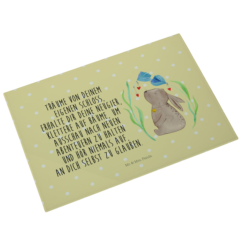 Glasschneidebrett Hase Blume