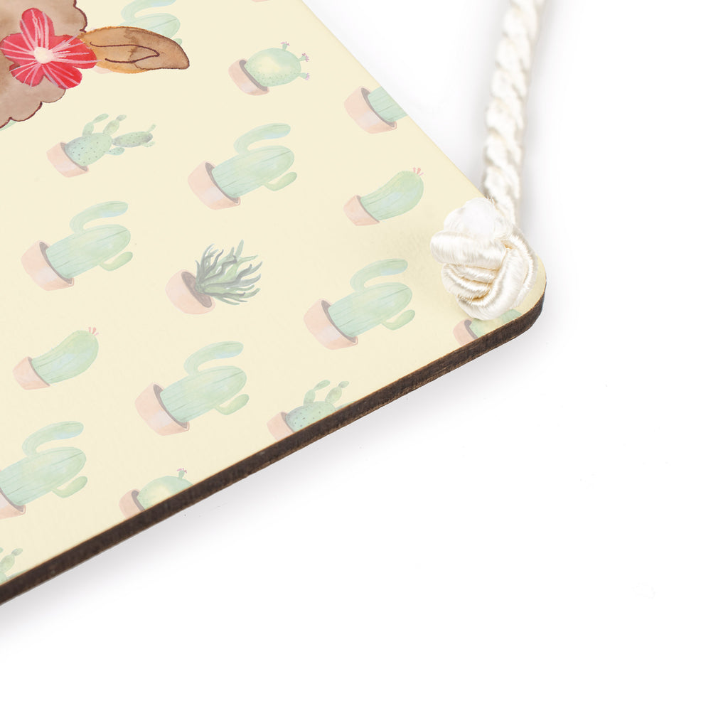 Dekoschild Alpaka Blume