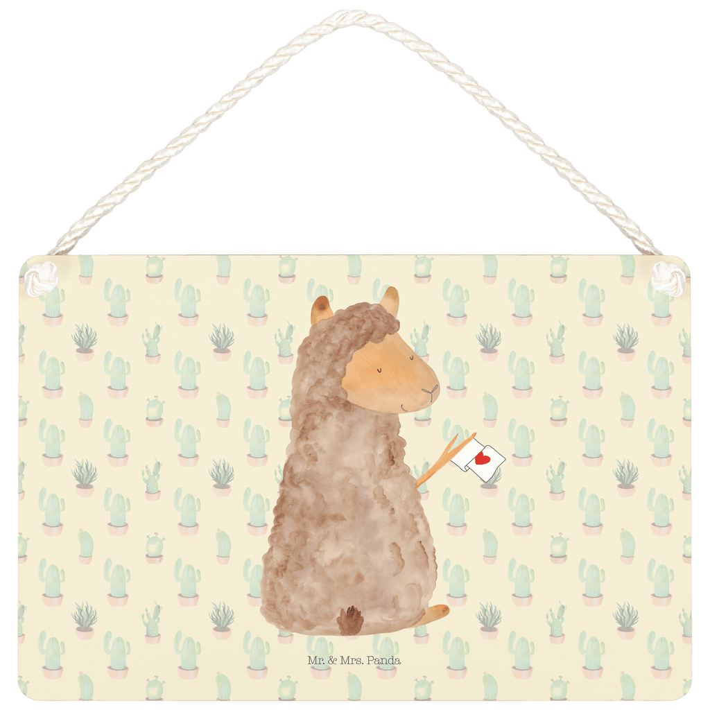 Dekoschild Alpaka Fahne