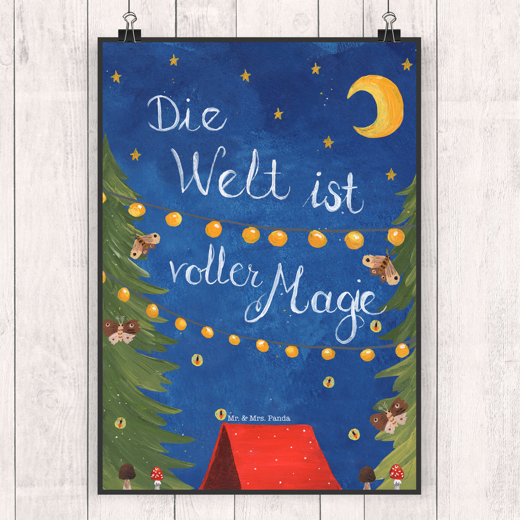 Poster Die Welt ist voller Magie  Poster, Wandposter, Bild, Wanddeko, Küchenposter, Kinderposter, Wanddeko Bild, Raumdekoration, Wanddekoration, Handgemaltes Poster, Mr. & Mrs. Panda Poster, Designposter, Kunstdruck, Posterdruck  Blumen Deko, Frühlings Deko, Sommer Deko, Dekoration, positive Botschaft, Naturliebhaber, Outdoor, Natur, Abenteuer
