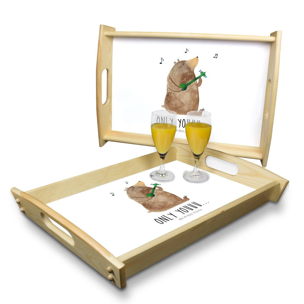Serviertablett Bär Gitarre  Tablett, Holztablett, Küchentablett, Dekotablett, Frühstückstablett  Bär, Teddy, Teddybär