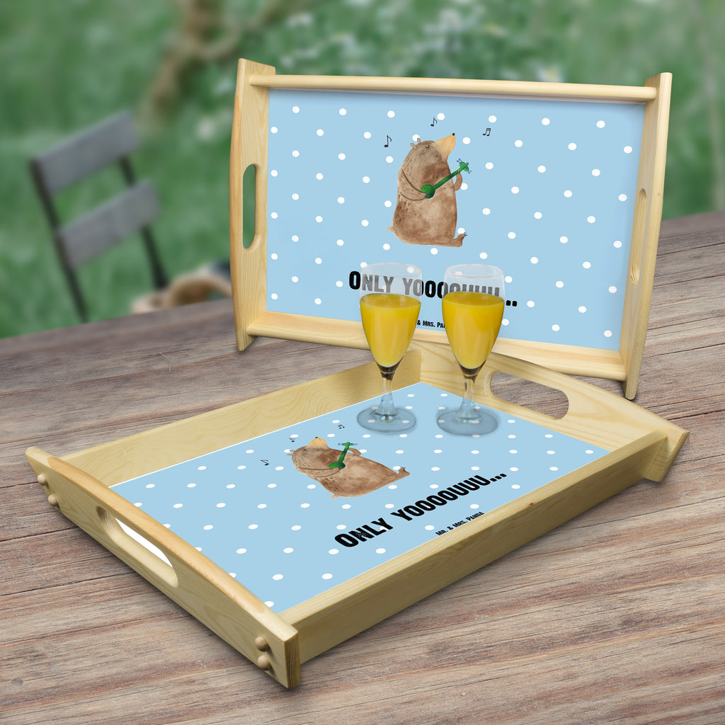 Serviertablett Bär Gitarre  Tablett, Holztablett, Küchentablett, Dekotablett, Frühstückstablett  Bär, Teddy, Teddybär