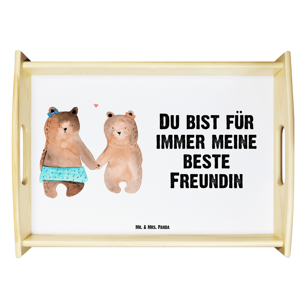Serviertablett Bär Freundin Bär Freundin Beste Freund Liebe Liebesbeweis Verliebt Kumpel Kumpeliene Tablett, Holztablett, Küchentablett, Dekotablett, Frühstückstablett  Bär, Teddy, Teddybär