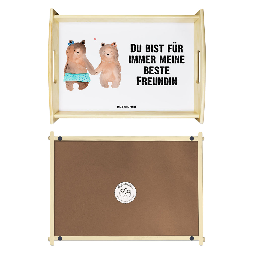 Serviertablett Bär Freundin Bär Freundin Beste Freund Liebe Liebesbeweis Verliebt Kumpel Kumpeliene Tablett, Holztablett, Küchentablett, Dekotablett, Frühstückstablett  Bär, Teddy, Teddybär