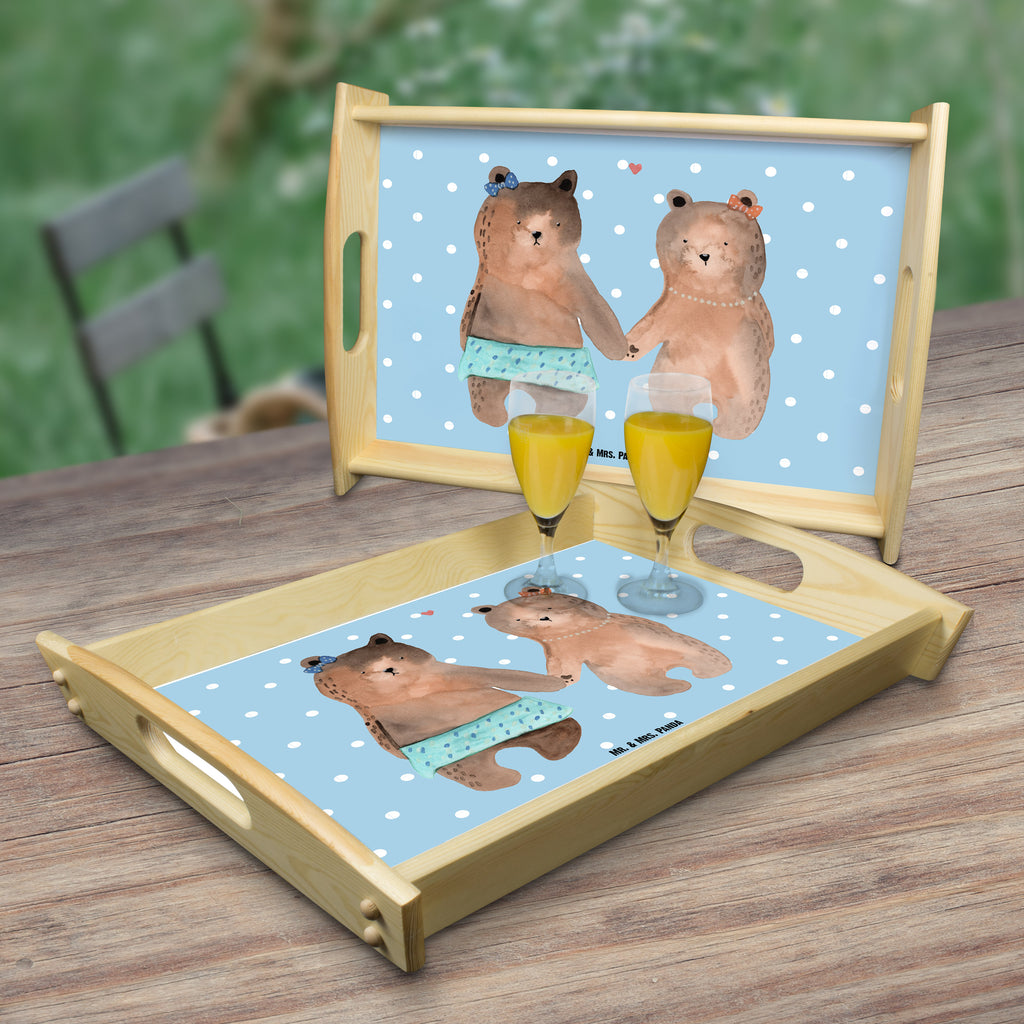 Serviertablett Bär Freundin Bär Freundin Beste Freund Liebe Liebesbeweis Verliebt Kumpel Kumpeliene Tablett, Holztablett, Küchentablett, Dekotablett, Frühstückstablett  Bär, Teddy, Teddybär