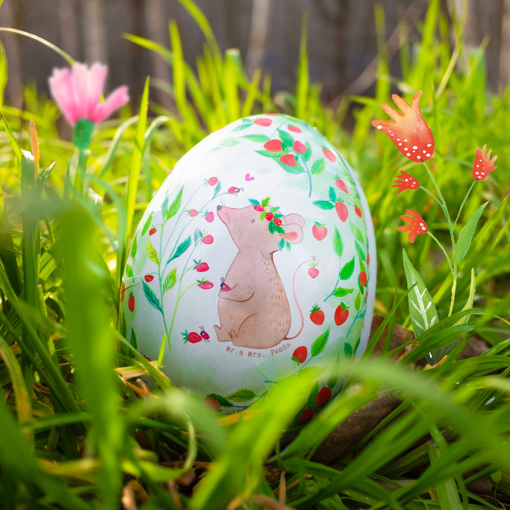Befüllbares Osterei Maus Erdbeeren